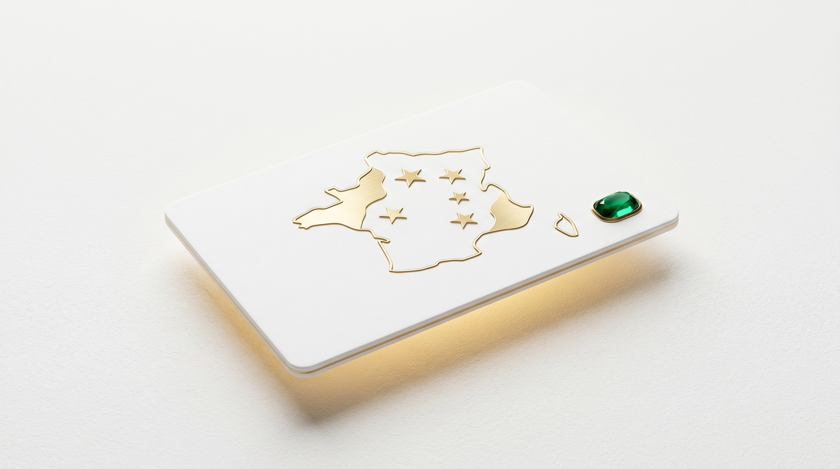 A premium local business listing with a gold star rating and emerald accent.